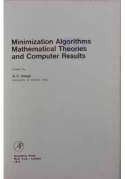 Minimization Algorithms