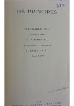 De principiis scholarum usui, 1945 r.