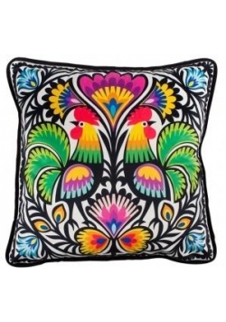 Poszewka - łowicka dwa koguty 45 cm FOLKSTAR