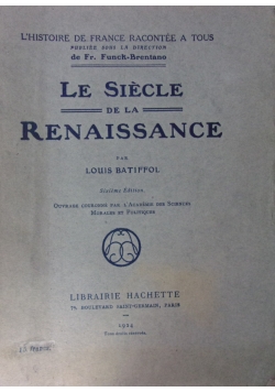 Le siecle De La Renaissance, 1924r.