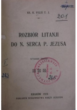 Rozbiór litanji do N.Serca P. Jezusa, 1924 r.