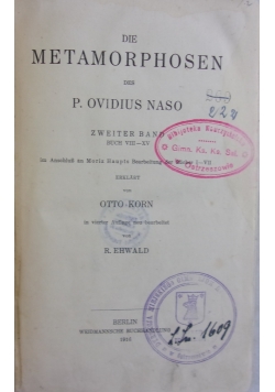 Die metamorphosen, 1916 r.