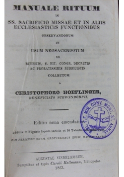 Manuale Rituum, 1863 r.