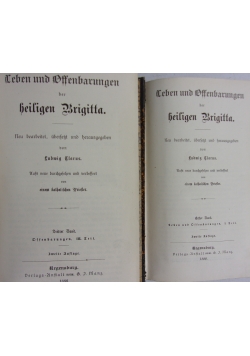 Leben und Offenbarungen der Heiligen Brigitta, tomy I-II, 1888r.