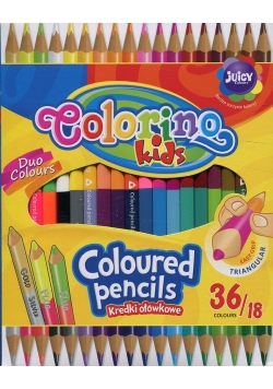 Kredki ołówkowe Colorino Kids trójkątne dwukolorowe 18 sztuk / 36 kolorów