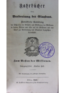 Jahrbucher der verbreitung des glaubens, 1842 r.