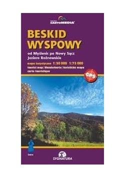 Beskid Wyspowy. Od Myślenic po Nowy Sącz Jezioro Rożnowskie. Mapa turystyczna