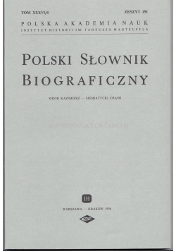 Polski Słownik Biograficzny, Tom XXXVI/4, Zeszyt 151