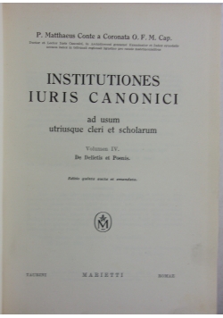 Institutiones Iuris Canonici, Tom IV