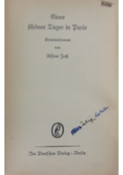 Eines schonen langes in Paris,1939r.