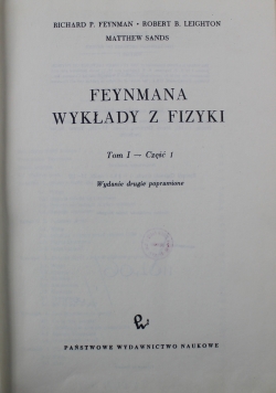 Feynmana wykłady z Fizyki Tom I cz I