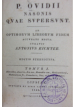 P. Ovidi Nasonis Qvae Svpersvnt, 1828r.