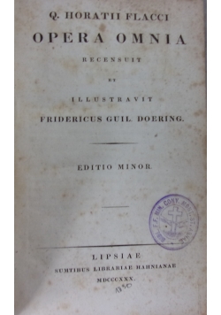 Q. Horatii Flacci Opera Omnia, 1830 r.
