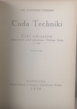 Cuda techniki II, 1930 r.