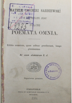 Poemata Omnia 1892 r.