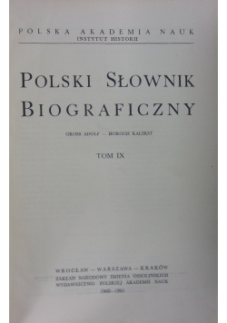 Polski słownik Biograficzny TomIX