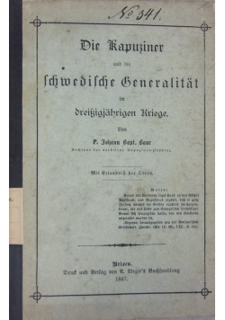 Die Kapusiner und die Schwedische Beneralitat, 1887 r.