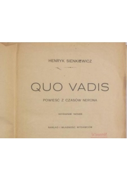 Quo Vadis, 1902r.