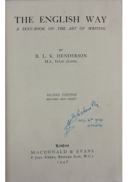 The English Way, 1946 r.