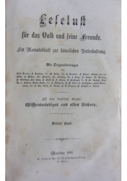 Leselust fur das Volk und Seine Freunde , 1868r.