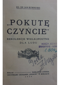 Pokutę czyńcie, 1938 r.
