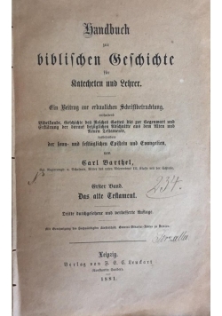 Biblischen Geschichte, 1881 r.