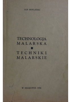 Technologja malarska, 1934 r.