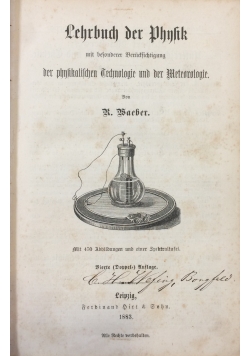 Lehrbuch der Physik, 1883r.