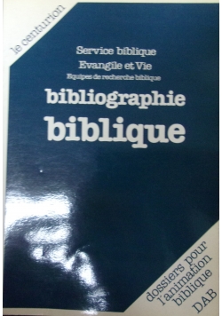 Bibliographie biblique