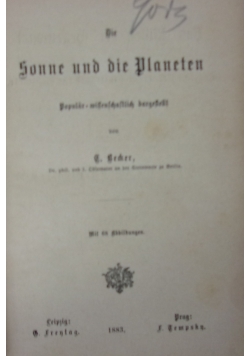 Die Sonne und die Planeten  ,1883r.