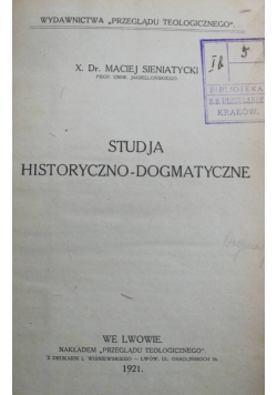 Studja historyczno dogmatyczne 1921 r