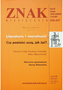 Znak nr 626 - 627 Literatura i moralność