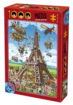 Puzzle 1000 Szaleństwo podczas budowy Wieży Eiffla