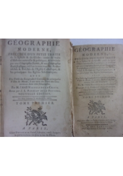 Geographie moderne, Tom 1 i Tom 2 , 1786r