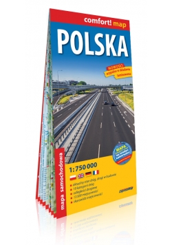 Polska laminowana mapa samochodowa 1:750 000 2018