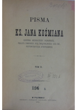 Pisma ks. Jana Koźmiana, 1881 r.