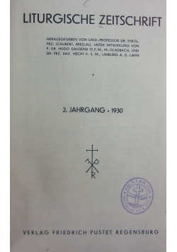 Liturgische zeitschrift, 1930r.