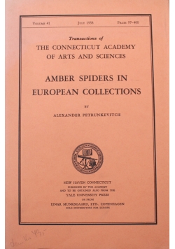 Amber Spiders in European Collections