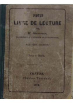 Le Livre de Lecture, 1874r.
