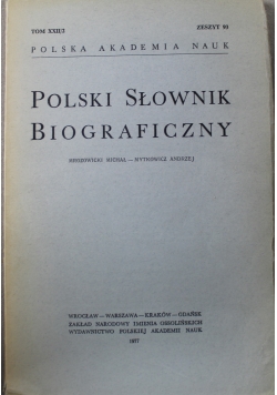 Polski Słownik Biograficzny zeszyt 93