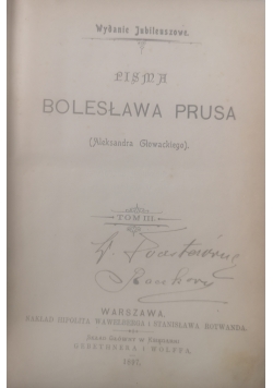 Pisma Bolesława Prusa, Tom III, 1897 r.