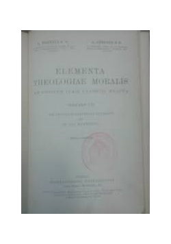 Elementa theologiae moralis, 1932 r.