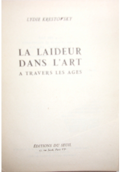 La Laideur Dans L'art, 1947r.