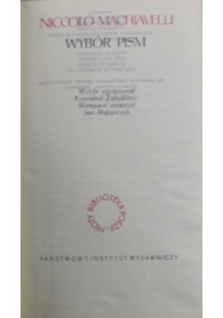 Niccolo Machiavelli Wybór pism
