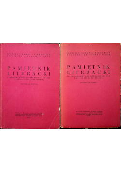 Pamiętnik literacki rocznik LXII zeszyt 3 i 4