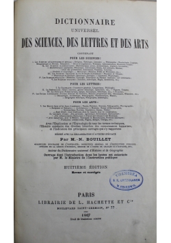 Dictionnaire universel des sciences des lettres et des arts 1867 r.