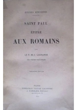 Epitre aux Romains, 1931 r.