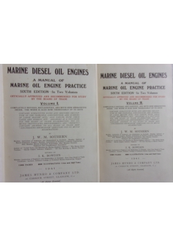 Marine Diesel Oil Engines, 1941 r., zestaw 2 książek