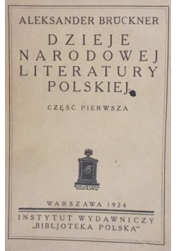 Dzieje Narodowej literatury Polskiej, 1924r