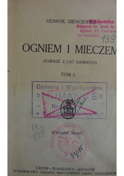 Ogniem i mieczem, powieść z lat dawnych, 1930 r.